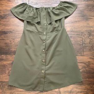 Green strapless boutique dress